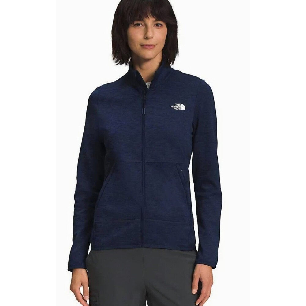The North Face Canyonlands Jacket Size Large Full Zip Fleece Blue Heather EUC